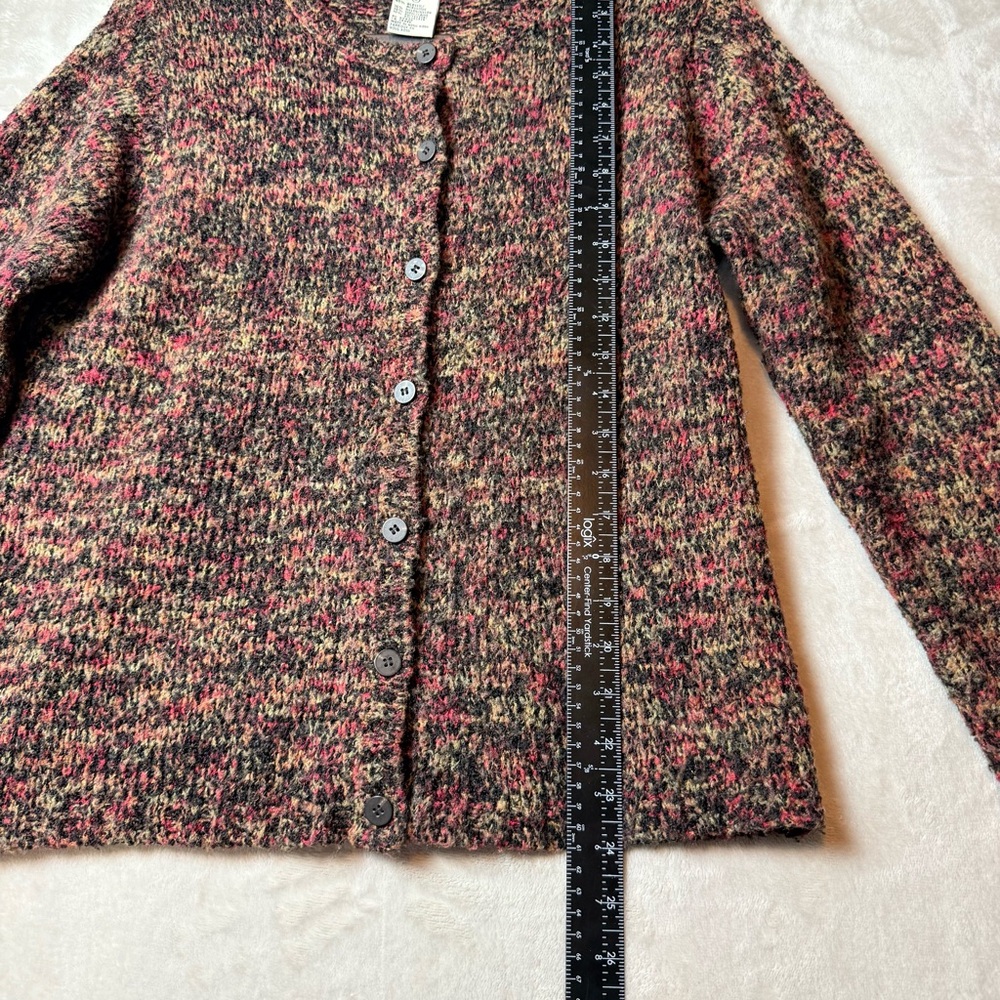 Vintage 90s David Brooks Wool Blend Multicolor Knit Cardigan Size Large - Picture 5 of 9